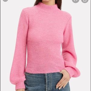 INTERMIX Nicholas Pink Blouson Sleeve Sweater
